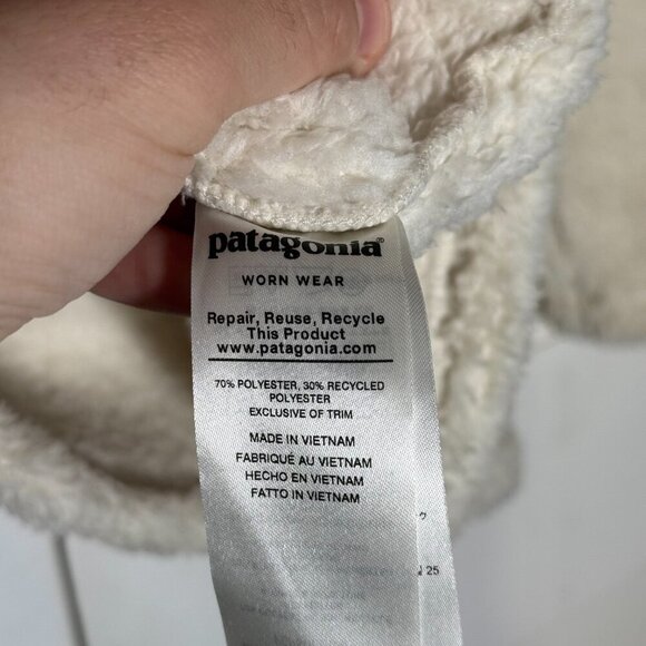 Patagonia Los Gatos Fleece Quarter Zip Pullover Sweater Sherpa Cream Size XS - Picture 7 of 10
